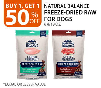 Buy 1, get 1 50% off Natural Balance Freeze-Dried Raw for Dogs