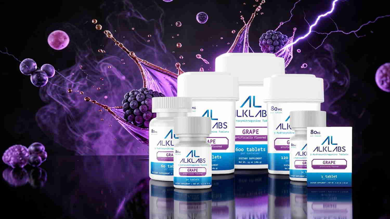 Various health supplement bottles against a vibrant, abstract background.