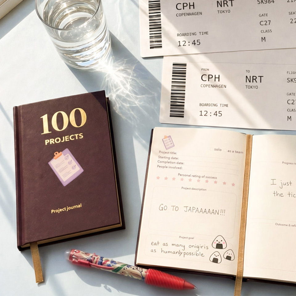 A notebook titled 