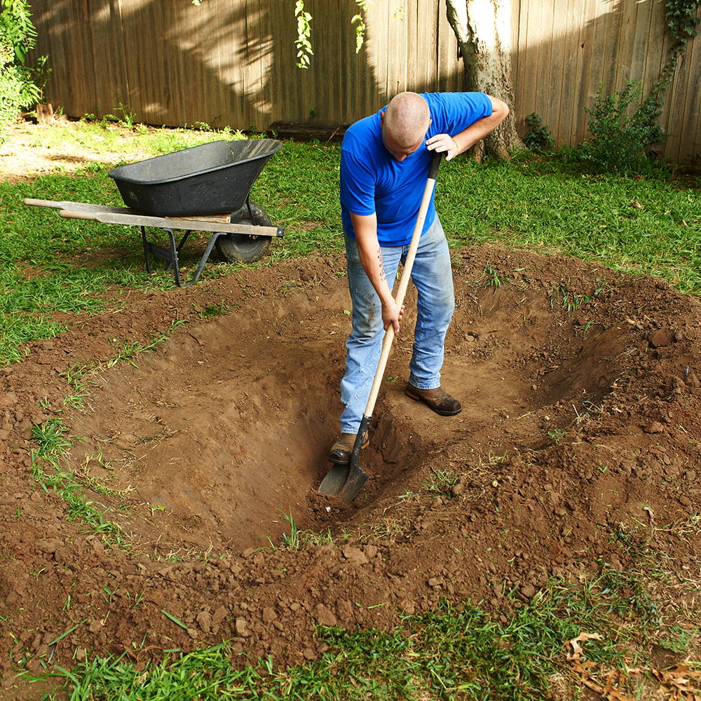 Mark the desired location of the pond 