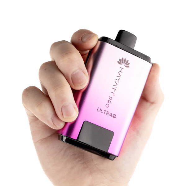 A person holding the Hayati Pro Ultra 25k Prefilled Pod Kit