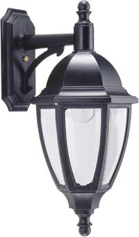 Wave Lighting S11V-BK Full Size Post Lantern in Blackstone finish with Clear Acrylic Lens