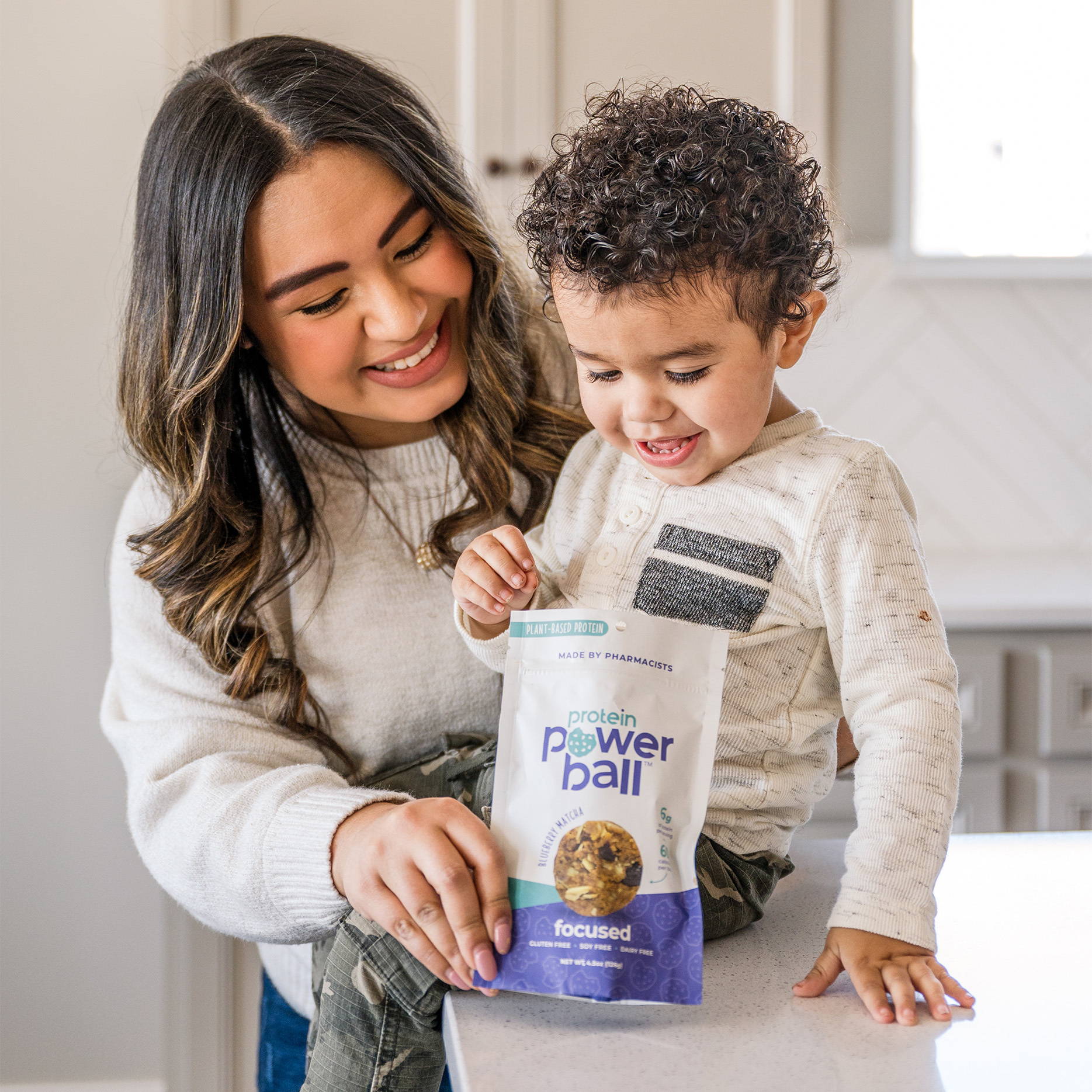 Family eating Protein Power Ball