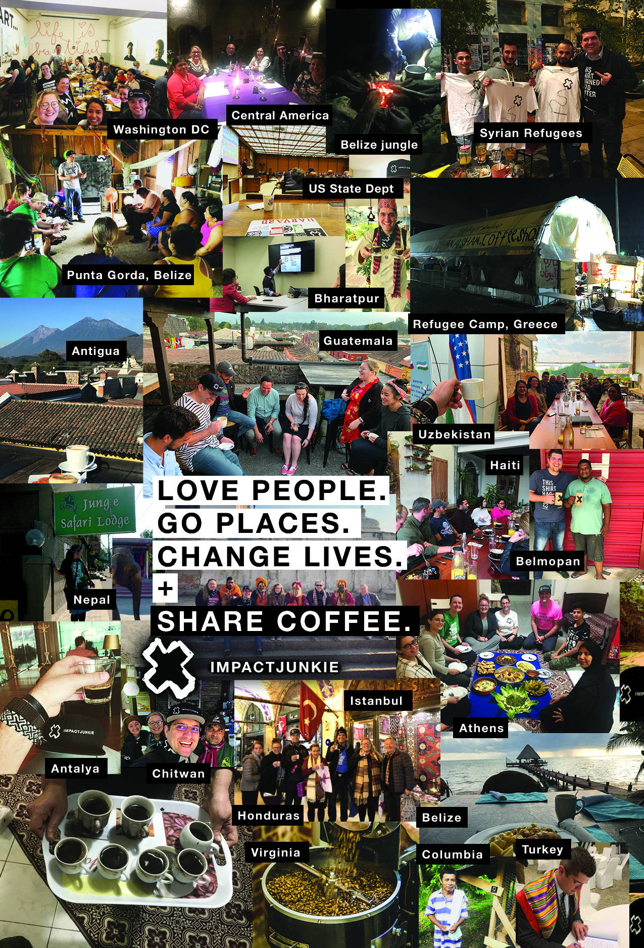Specialty coffee with impact. Photos of IJ coffee around the world. Love people, go places, change lives. 