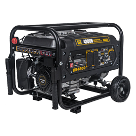 Black portable generator with wheels