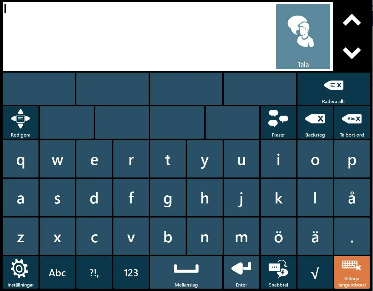 Animerad GIF som visar hur enkelt man byter språk på ett tangentbord i Tobii Dynavox Communicator 5.