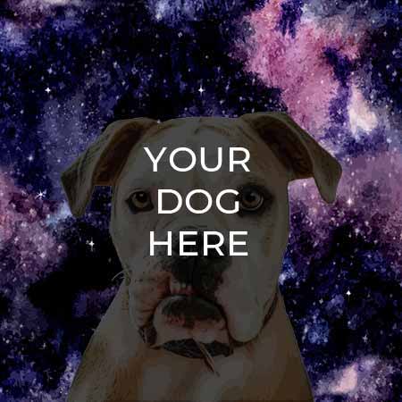 pop your pup pop art example on space background