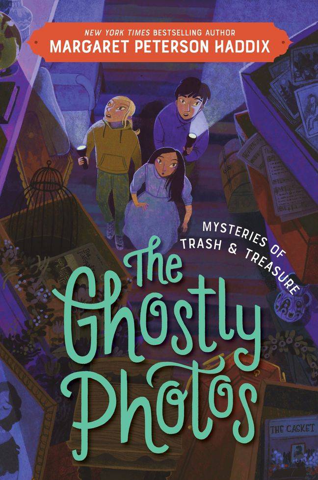 cover of mysteries of trash and treasure: the ghostly photos by margaret peterson haddix
