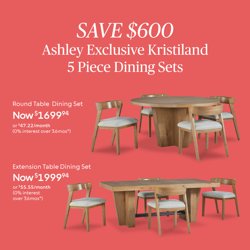 Save $600 on Ashley Exclusive ​ Kristiland 5 Piece Dining Sets ​
