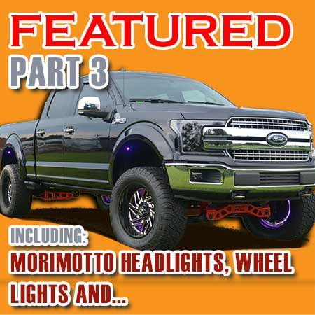Pickup truck with wheels, tries and lifts kit
