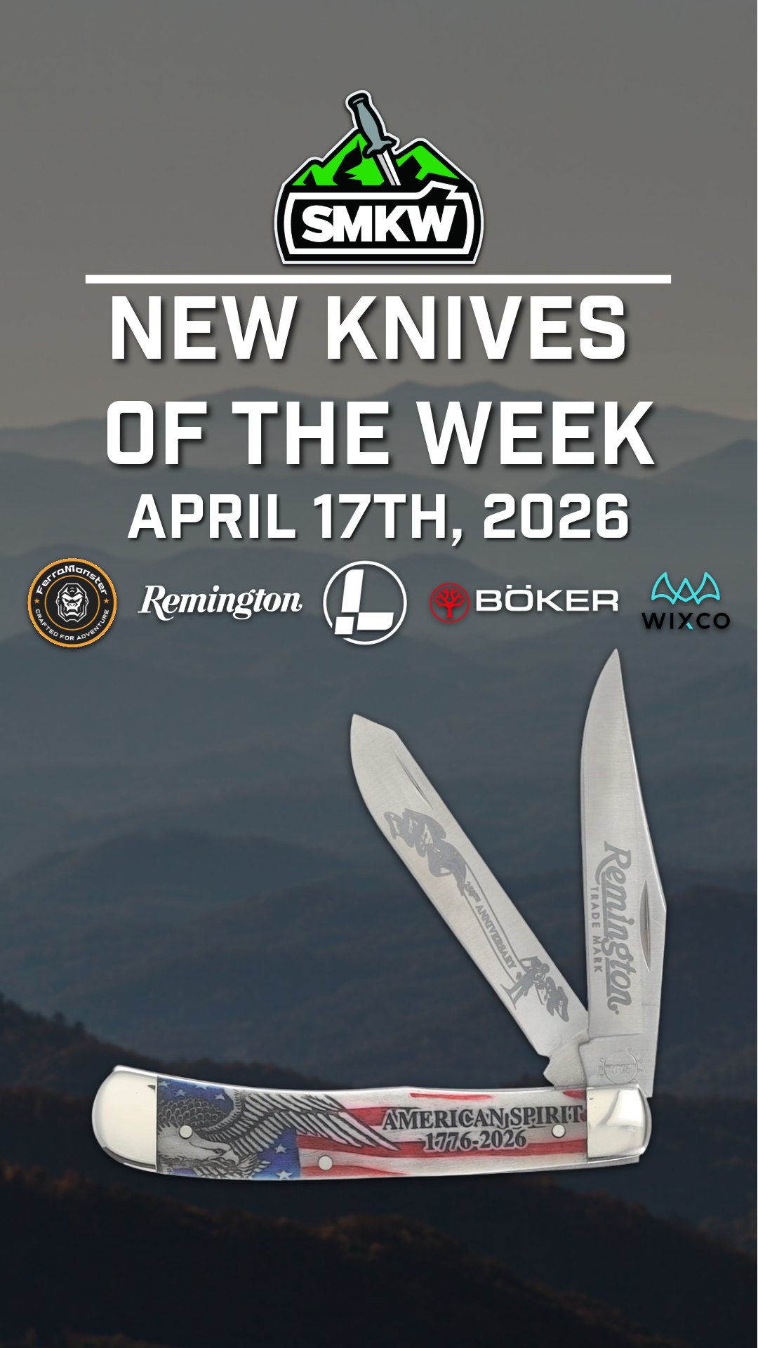 New knives of the week, April 17th, 2026, featuring various brands.
