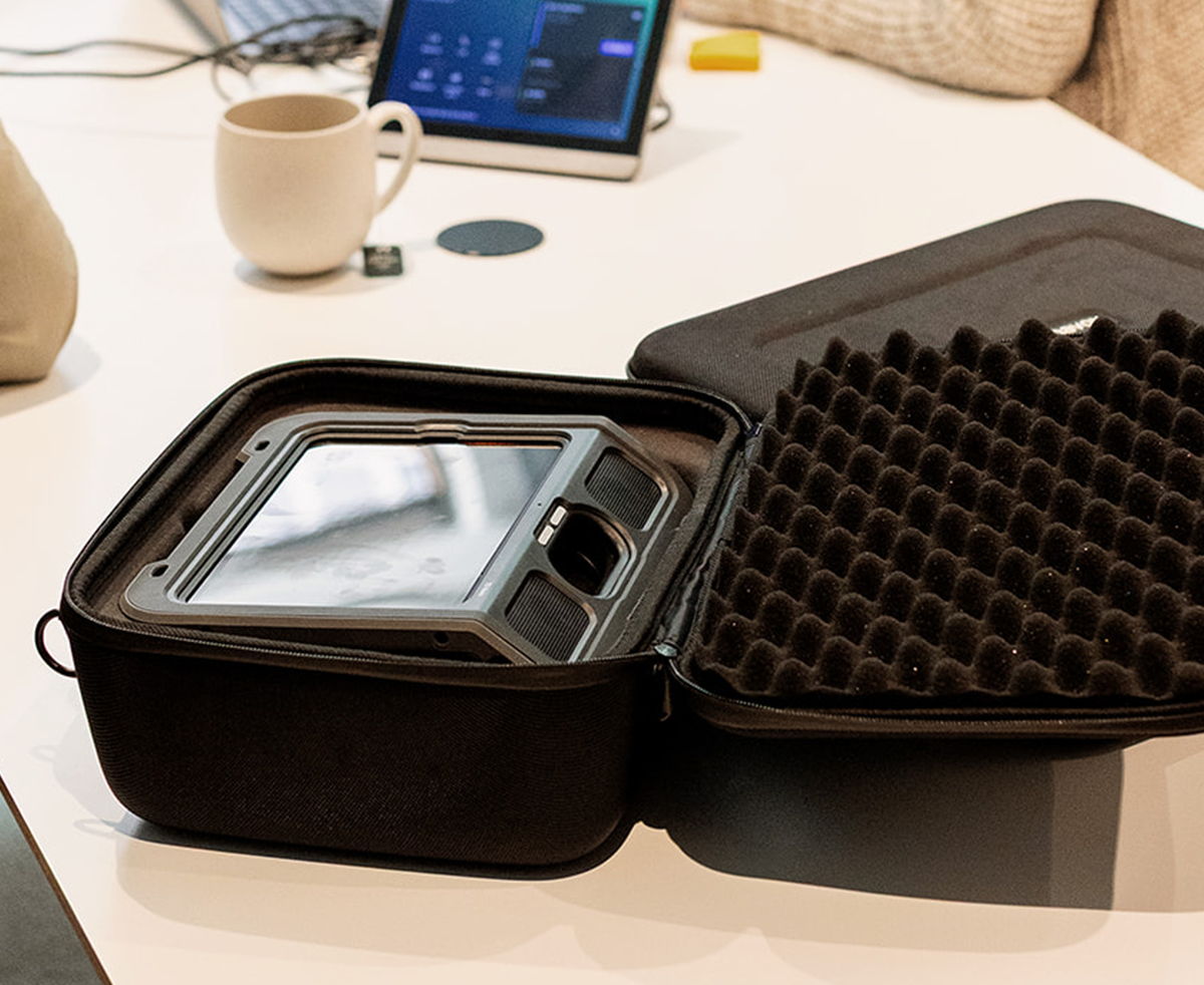 Travel bag containing a Tobii Dynavox communication device