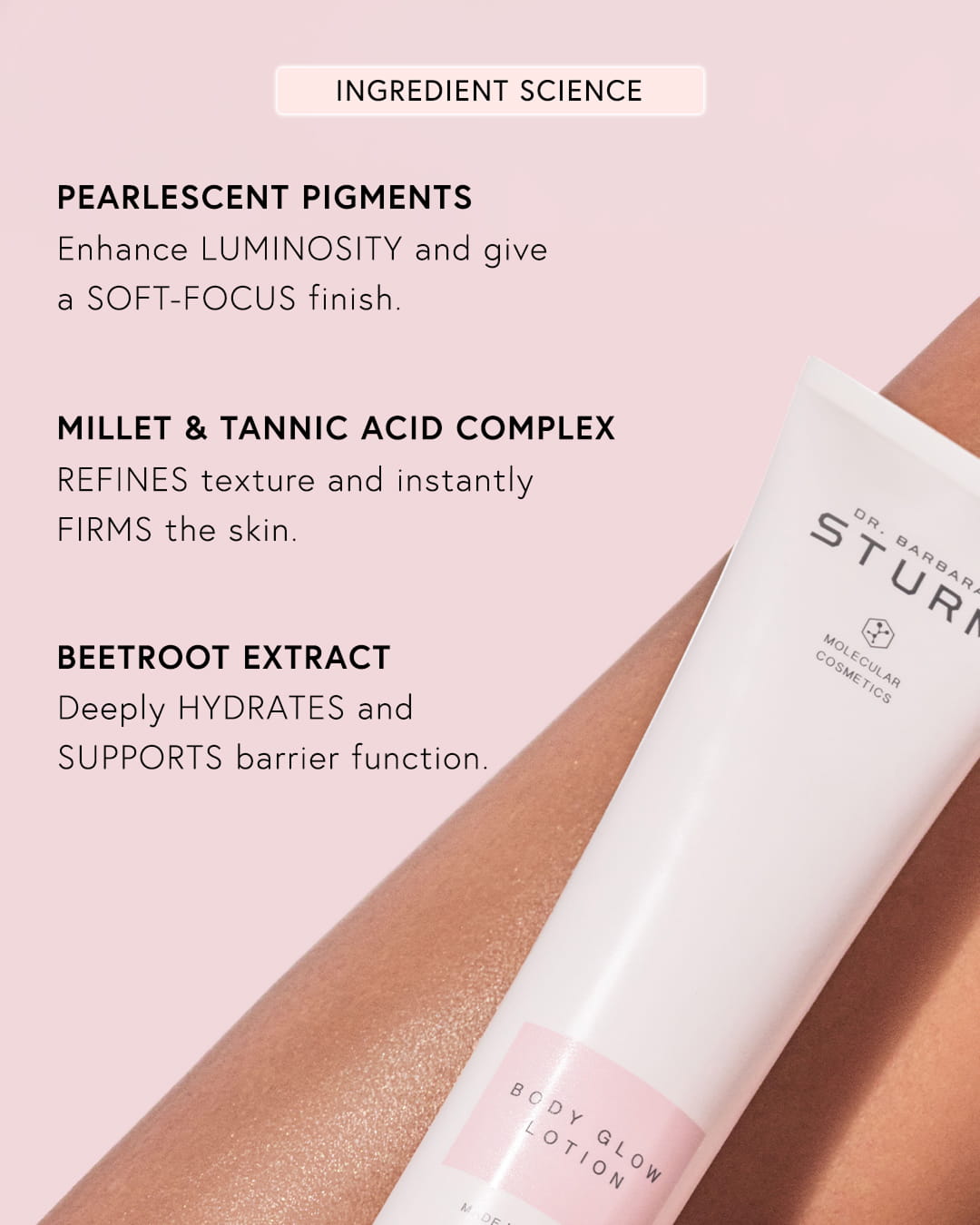 Ingredient science details for a skincare product.