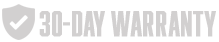 30-day warranty with a shield icon.
