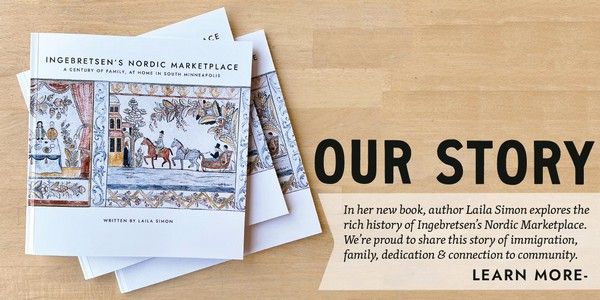 Book banner for Ingebretsen's Nordic Marketplace - A Century of Family, at Home in South Minneapolis
