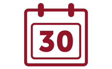Red calendar icon displaying the number 30.
