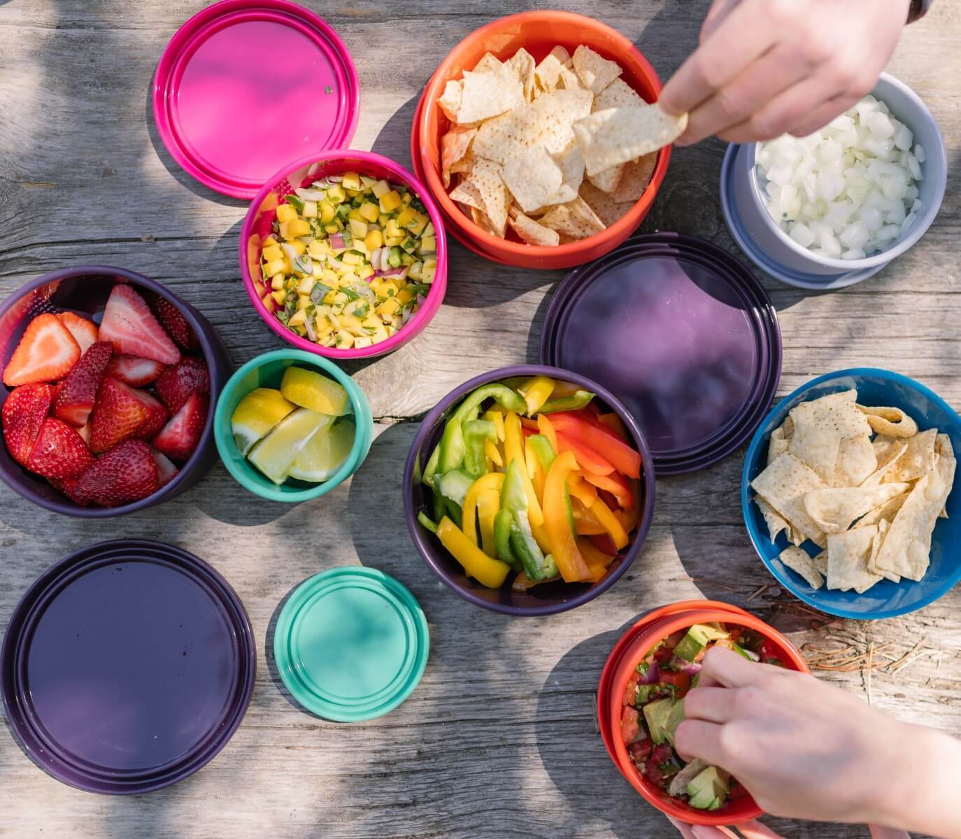 Enjoying a picnic with Silipint Silicone bowls and Eatware
