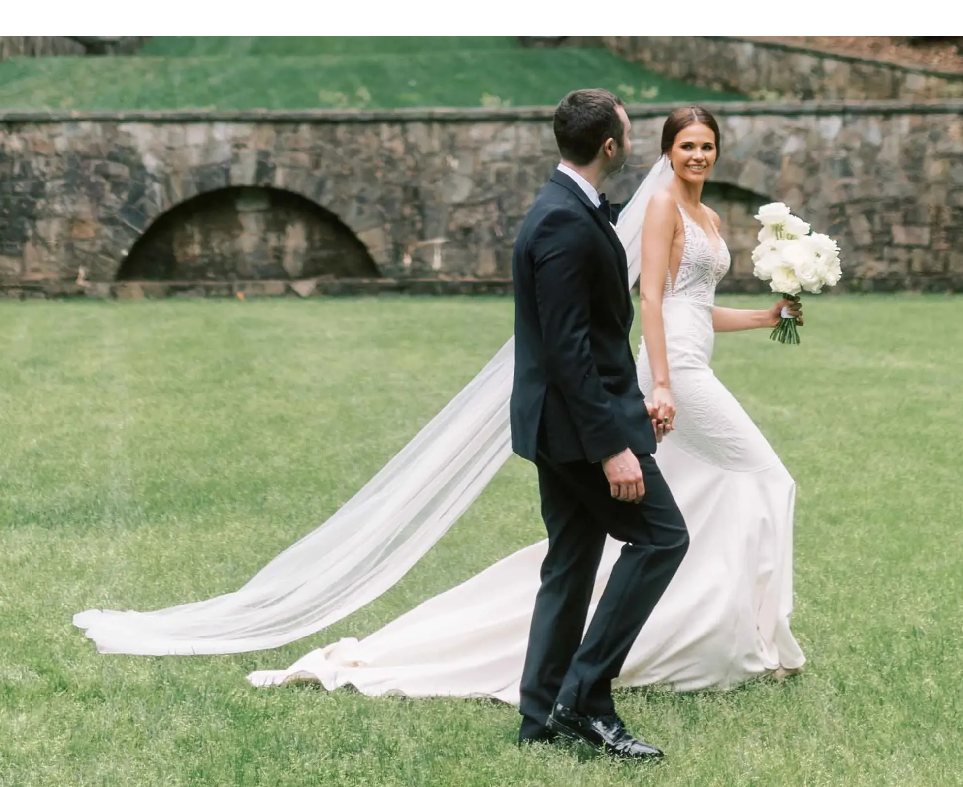 Groom and bride in the valley