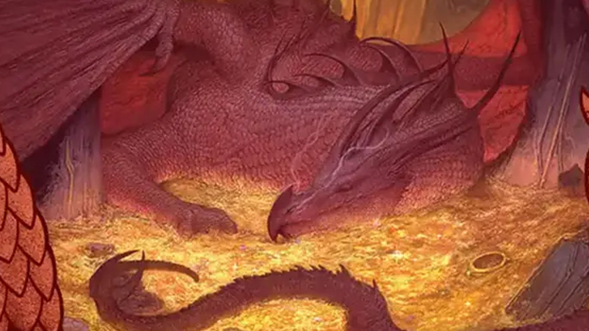 The Dragon Hoard Art Variant of the card Smaug the Magnificent from the MTG The Hobbit crossover.