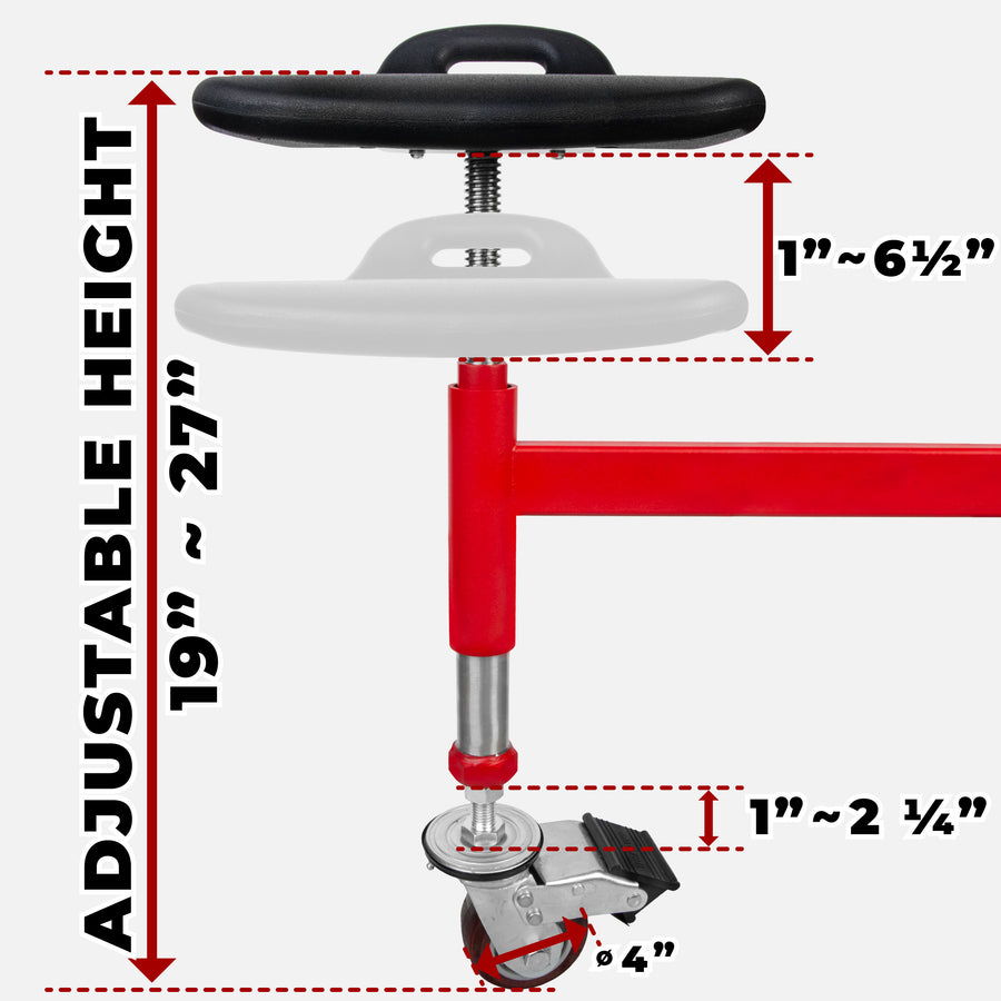 Diagram of adjustable height mechanism with measurements.