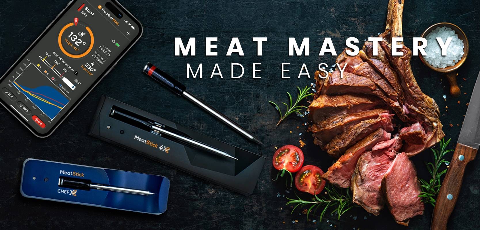 The MeatStick: The Ultimate Smart Wireless Meat Thermometer for American BBQ and Everyday Cooking