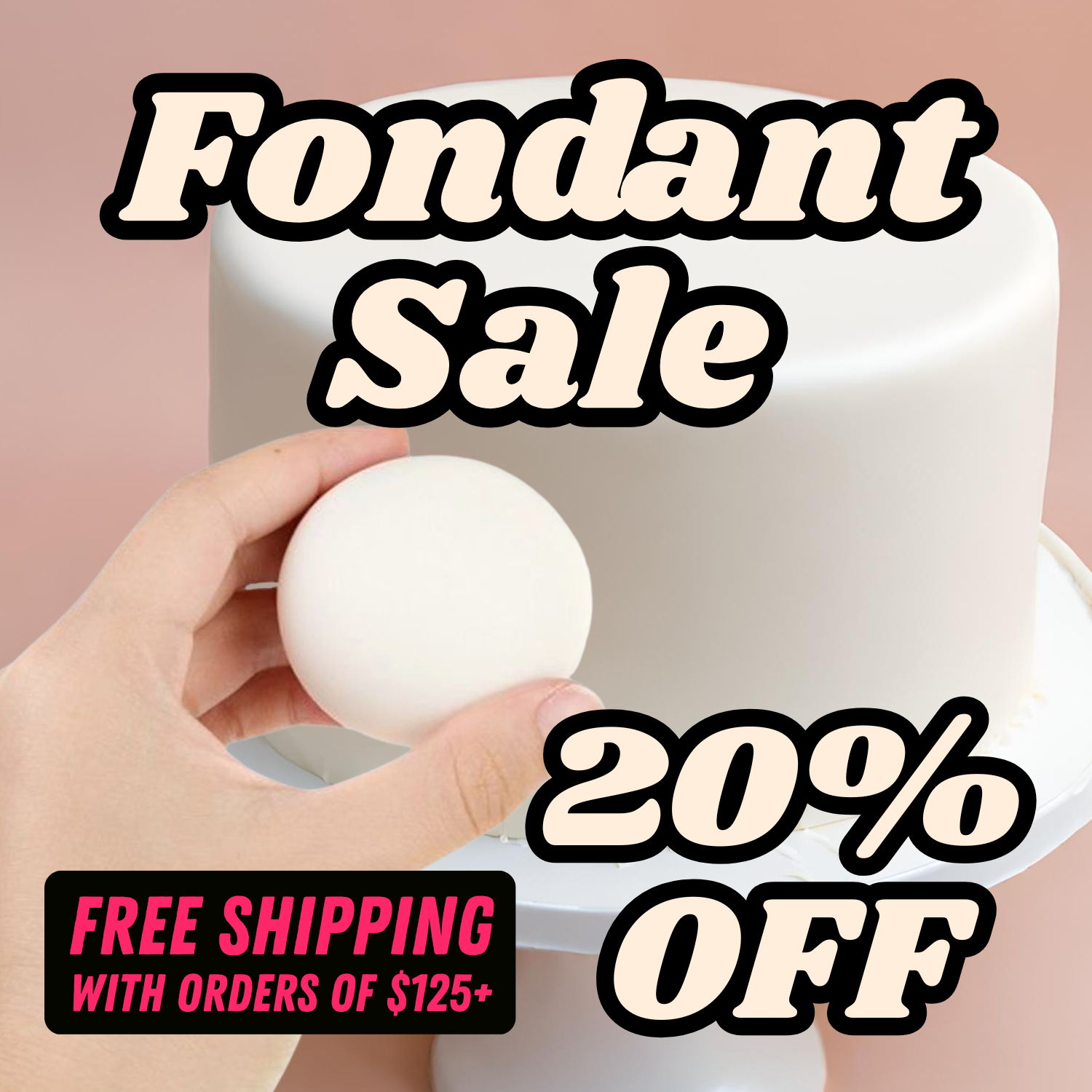 FondX Rolled Fondant Sale 20% all fondant. Fondant cake in white