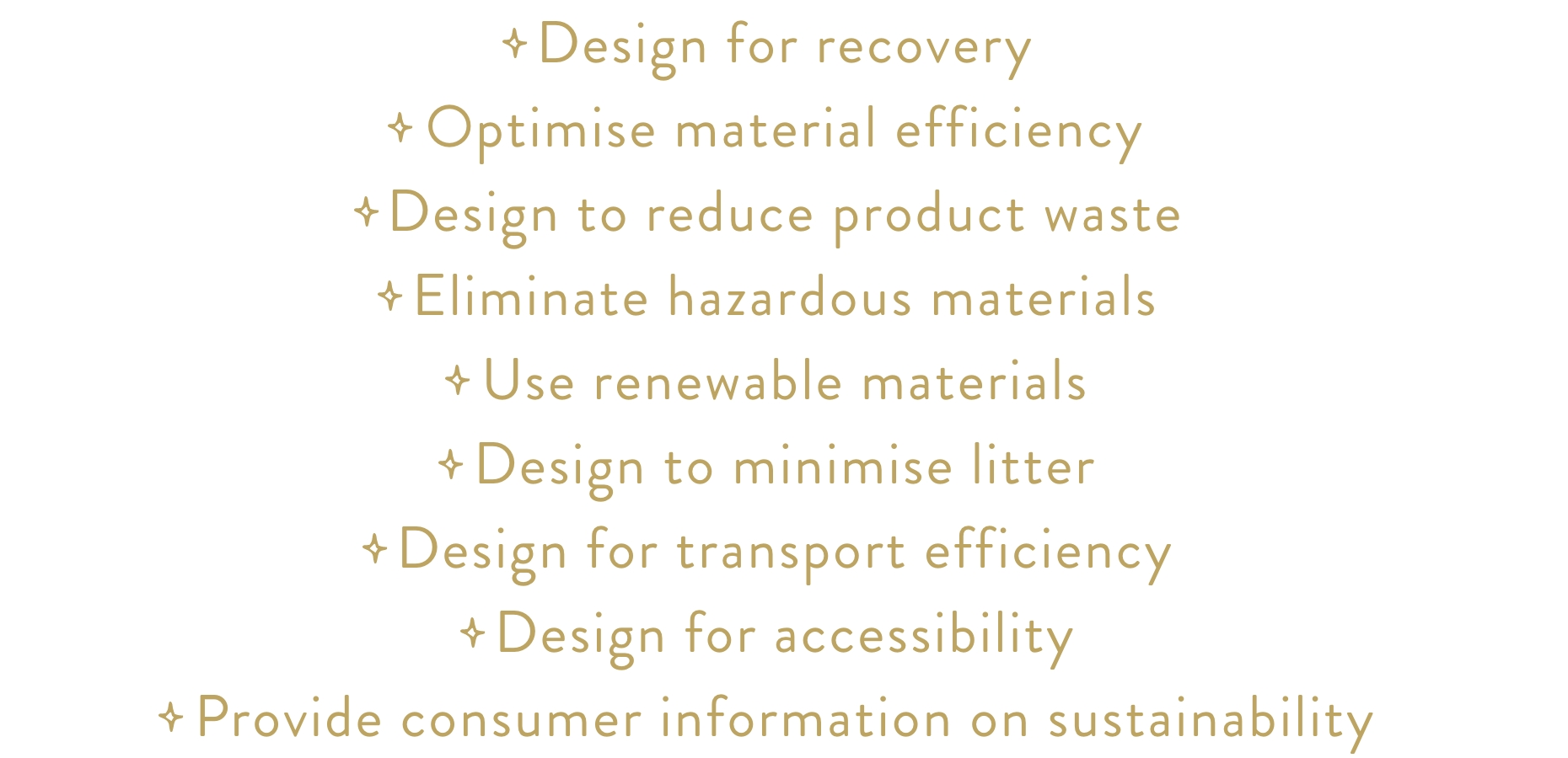 CAMILLA sustainability and packaging guideline, renewable , minimise litter