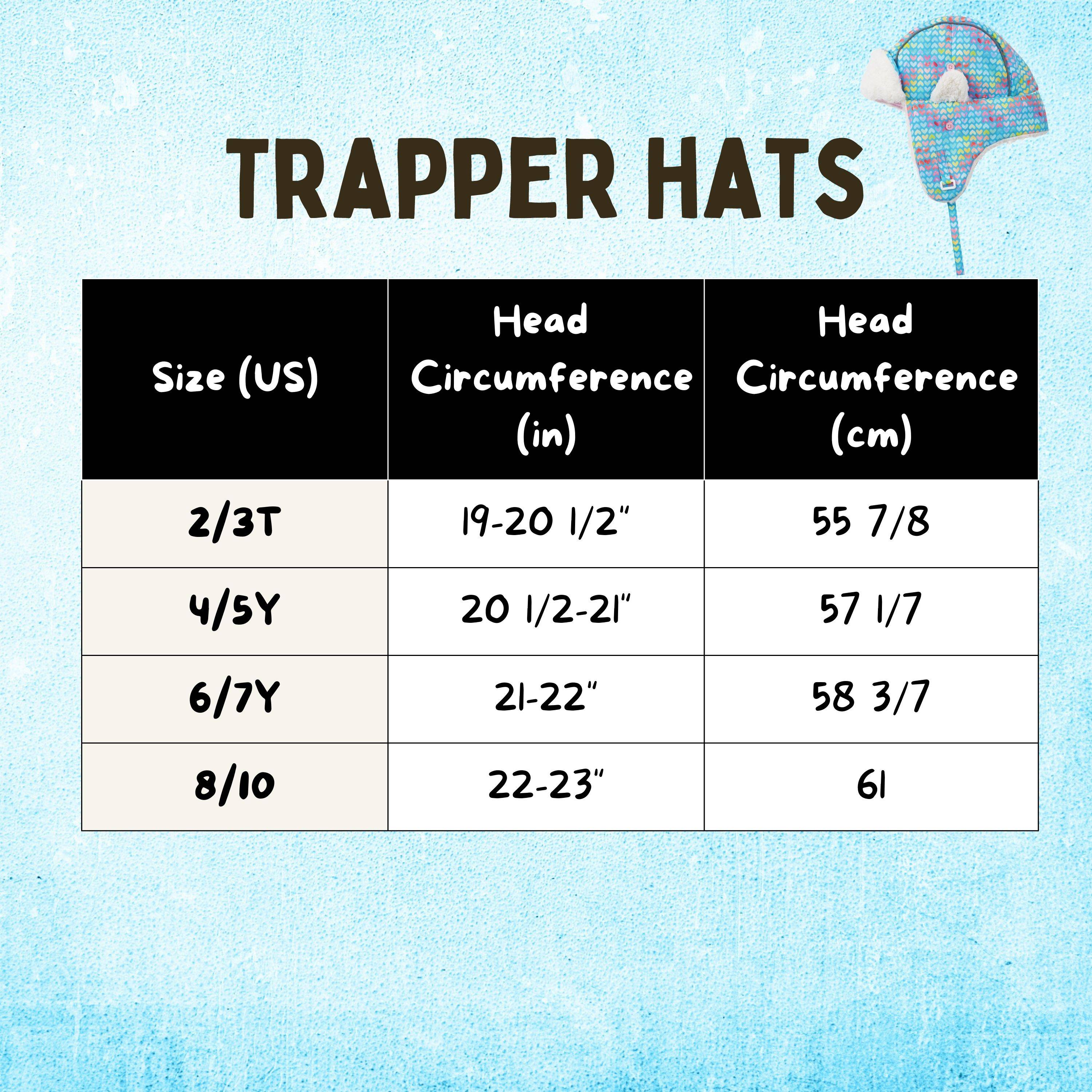 knitting hat size chart cast on