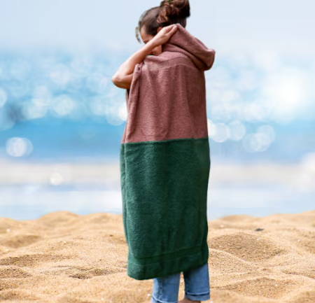 handmade beach poncho made out of two big towels