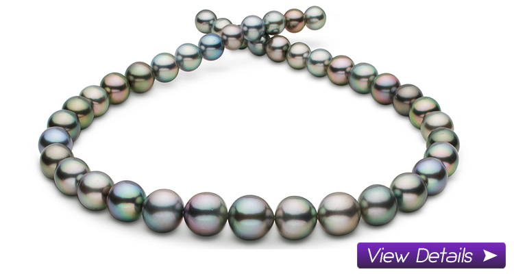 Black Pearl Necklaces - Round, Classic Designs