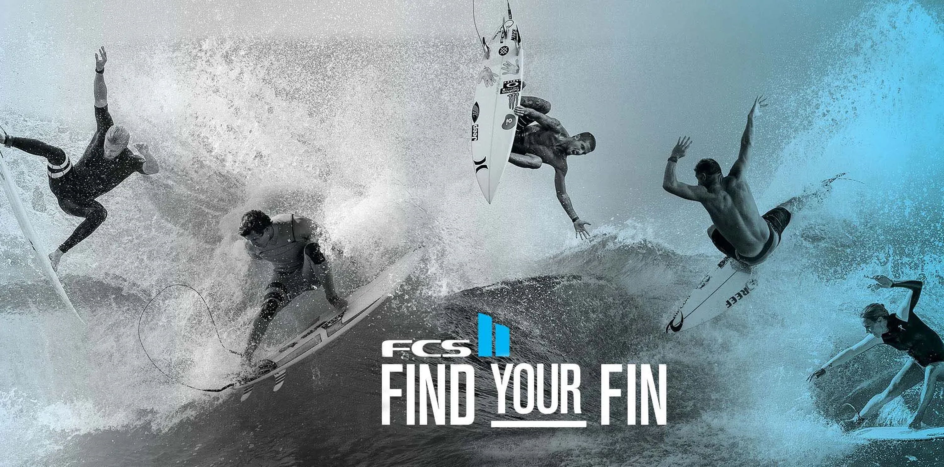 Surfers performing tricks on waves with 