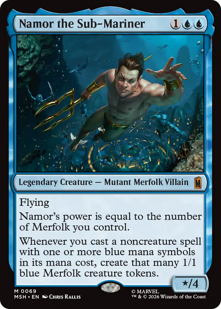 The MTG Namor the Sub-Mariner trading card.