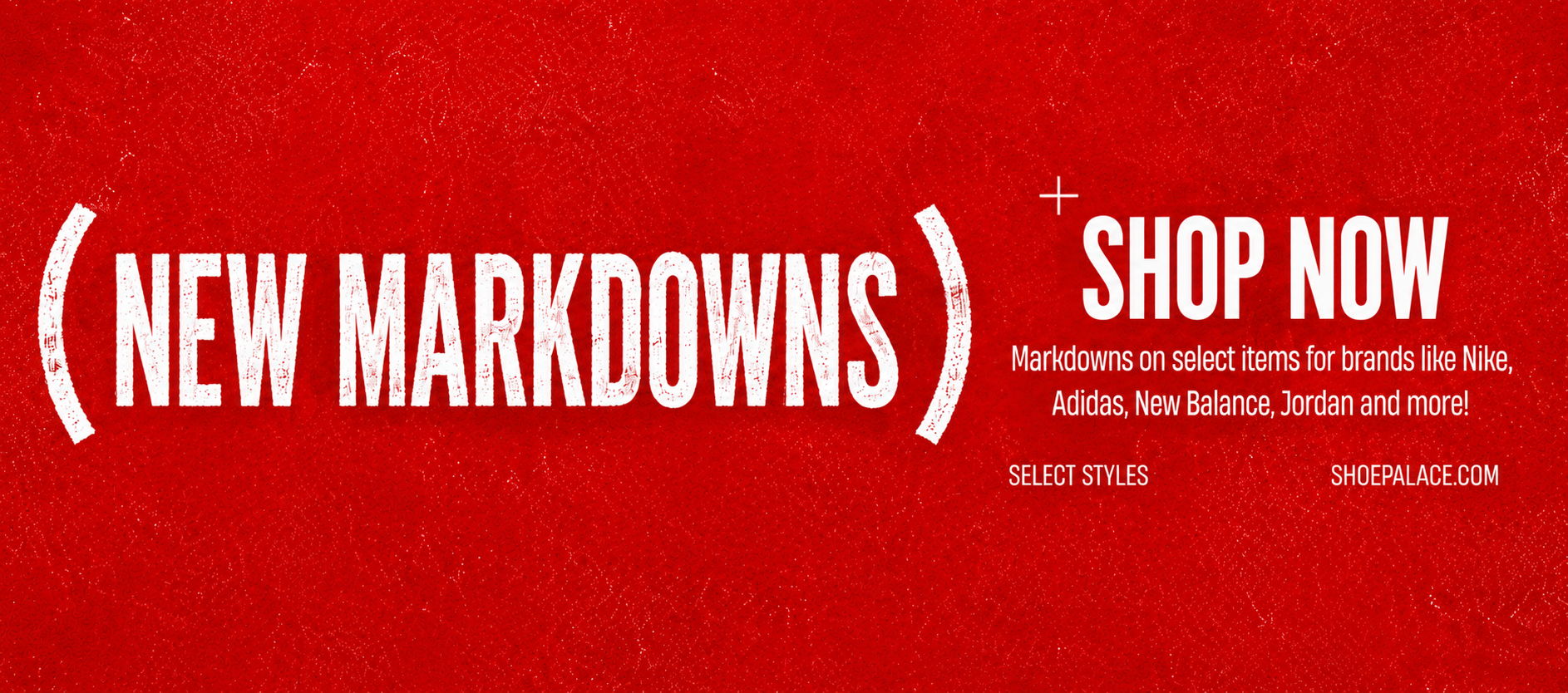 New markdowns promotional banner with a call to shop now.
