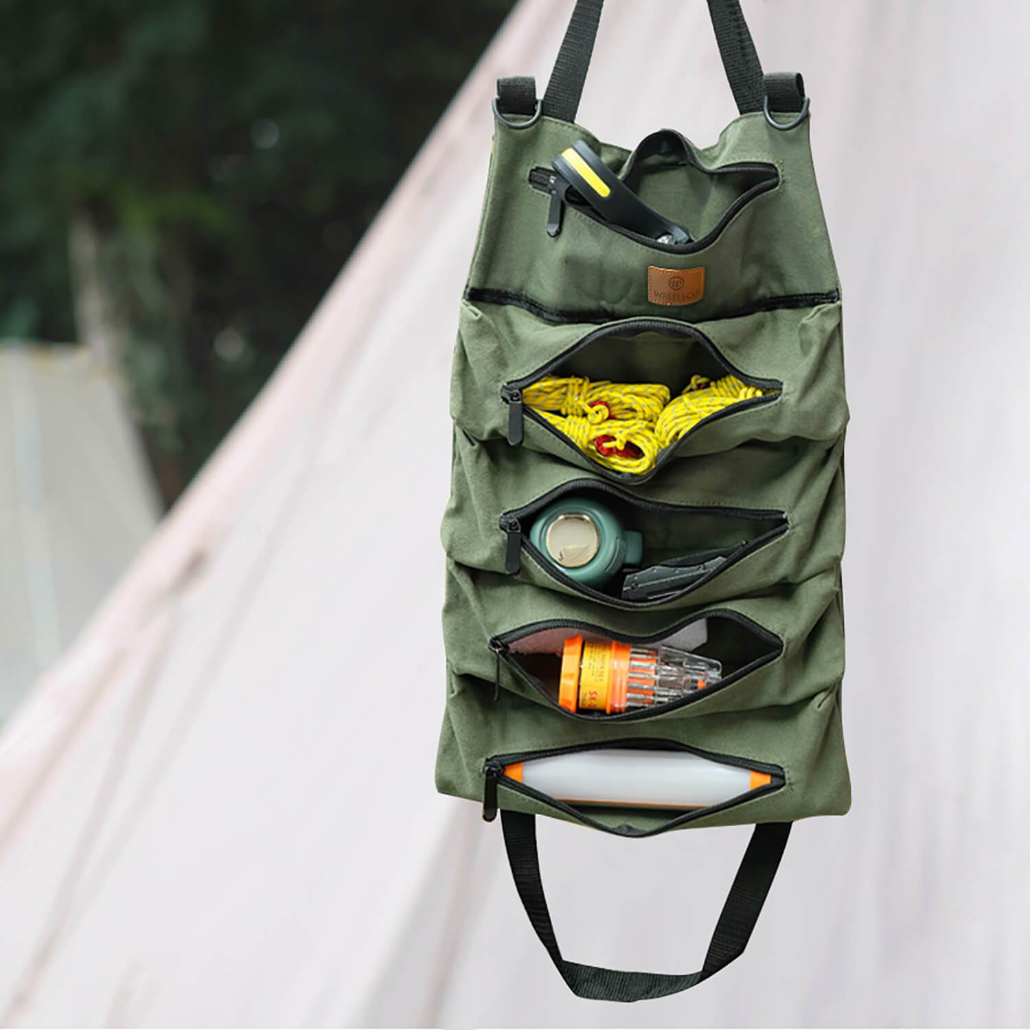  CIYODO Roll Tool Storage Container Tool Storage Case Tool  Carrier Bag Tool Bag Organizer Hanging Tool Carrier Tote Tool Hanging Bag  Hiking Tool Bags Car Wrap Case Car Tools Abs Mechanical 