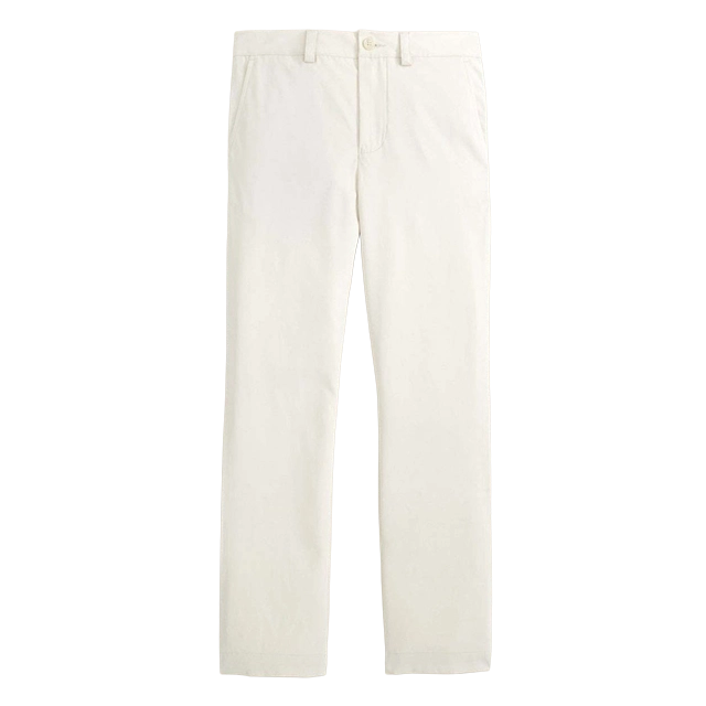 White dress pants displayed against a plain background.