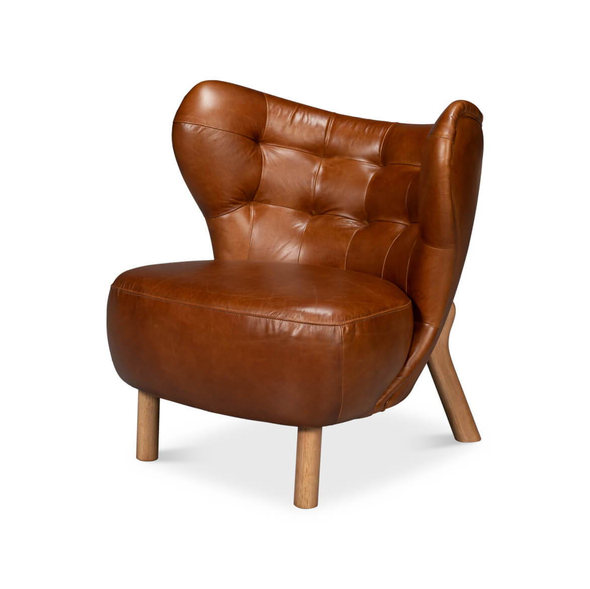 Luxe Caramel Tufted Lounge Chair