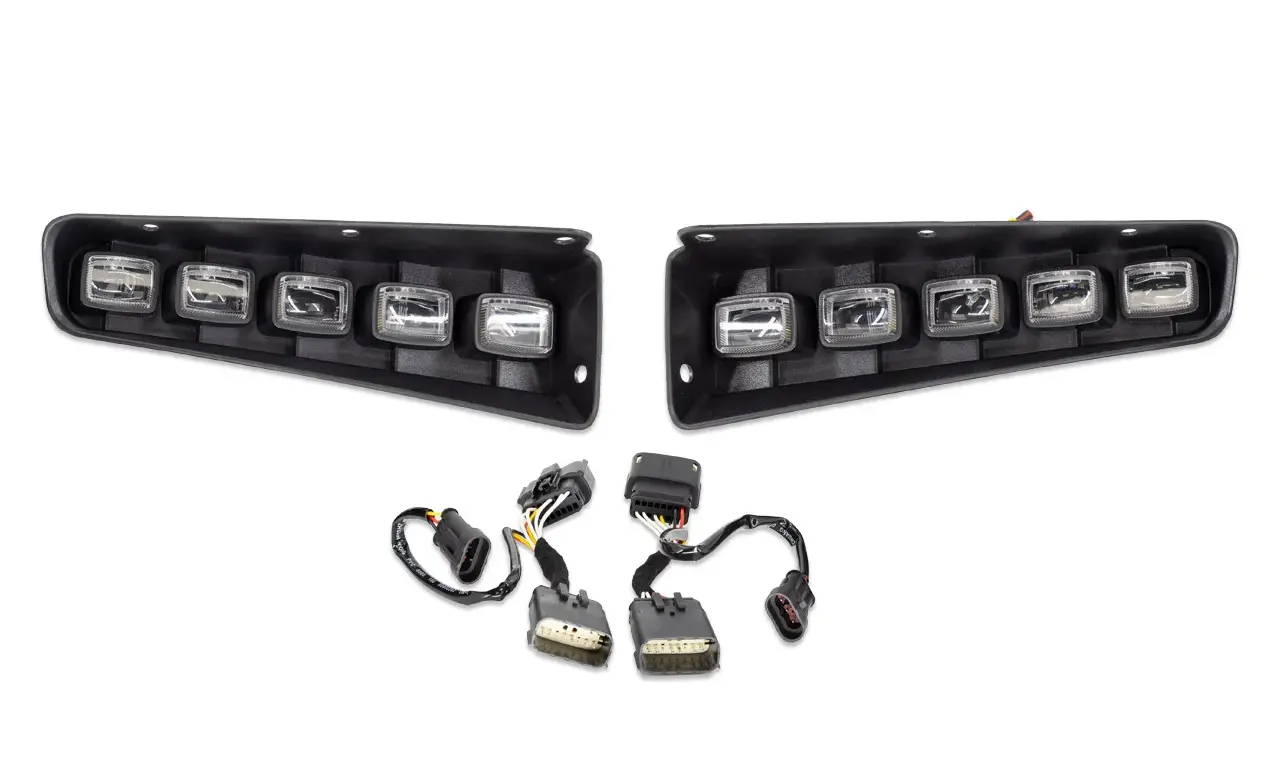 IAG I-Line 5 Lamp Bumper Indicator Light Kit for use with Modular Bumper 2021+ Ford Bronco - Parts Layout 2