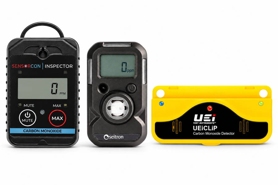Sensorcon Inspector, Seitron Be Safe and UEi CLiP personal CO monitors