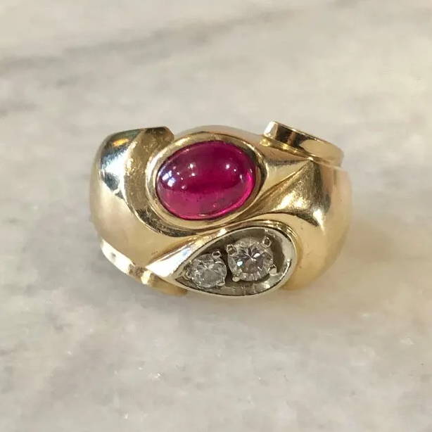 custom ruby and diamond ring