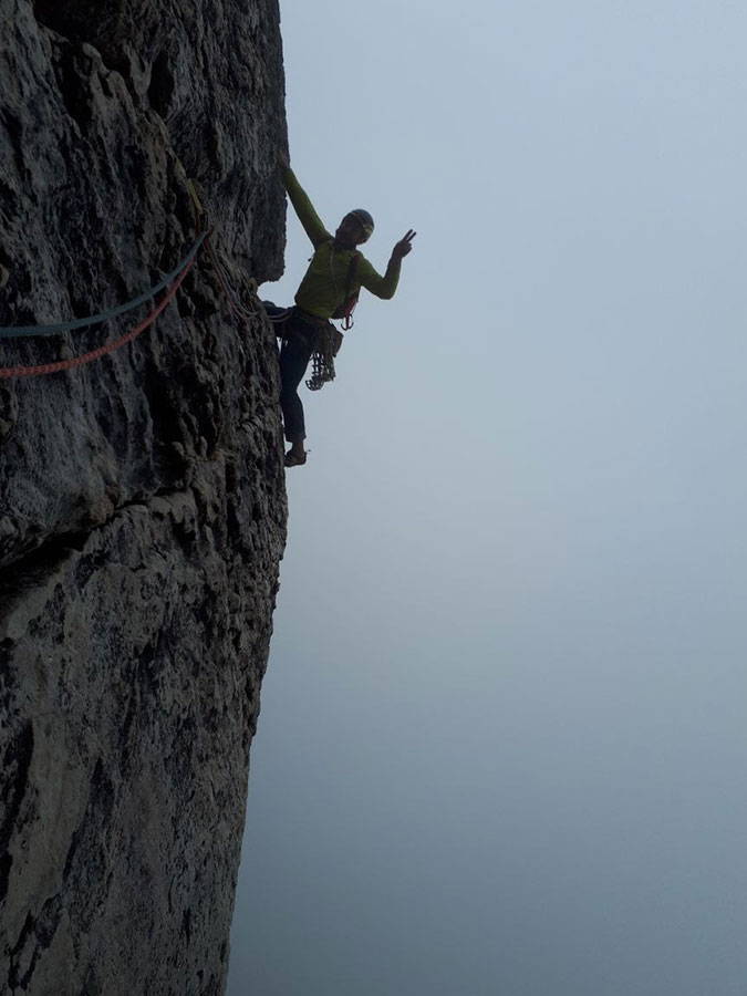 Climbing pose