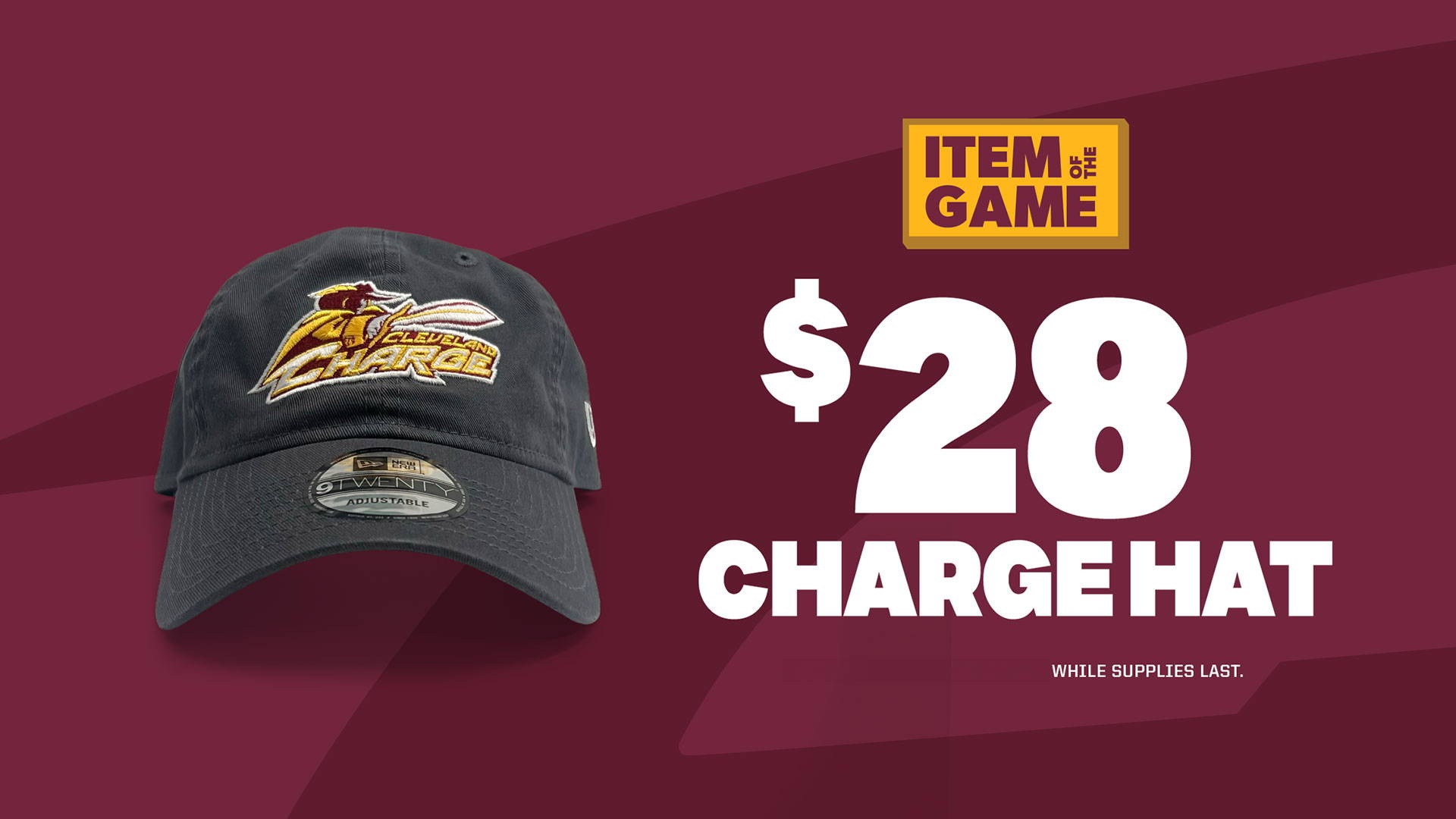 This Cleveland Charge Dad Hat is just $28 for tonight's Item of the Game!