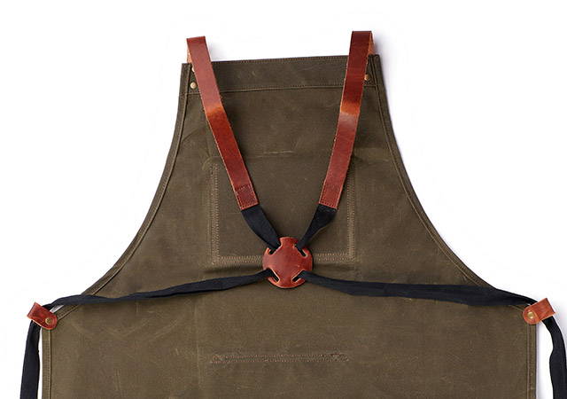 Woodworking apron tying