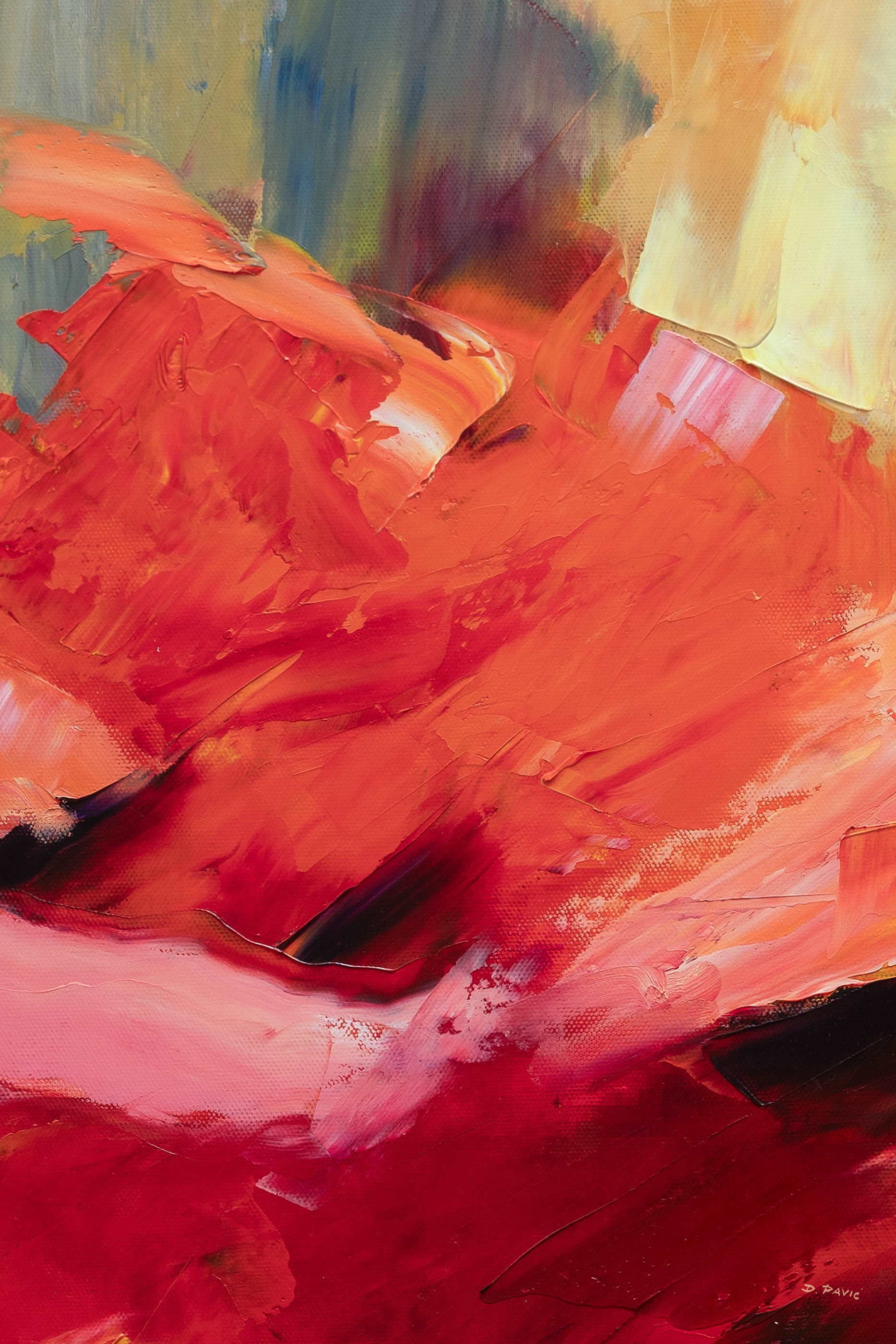 oil painting print macro shot