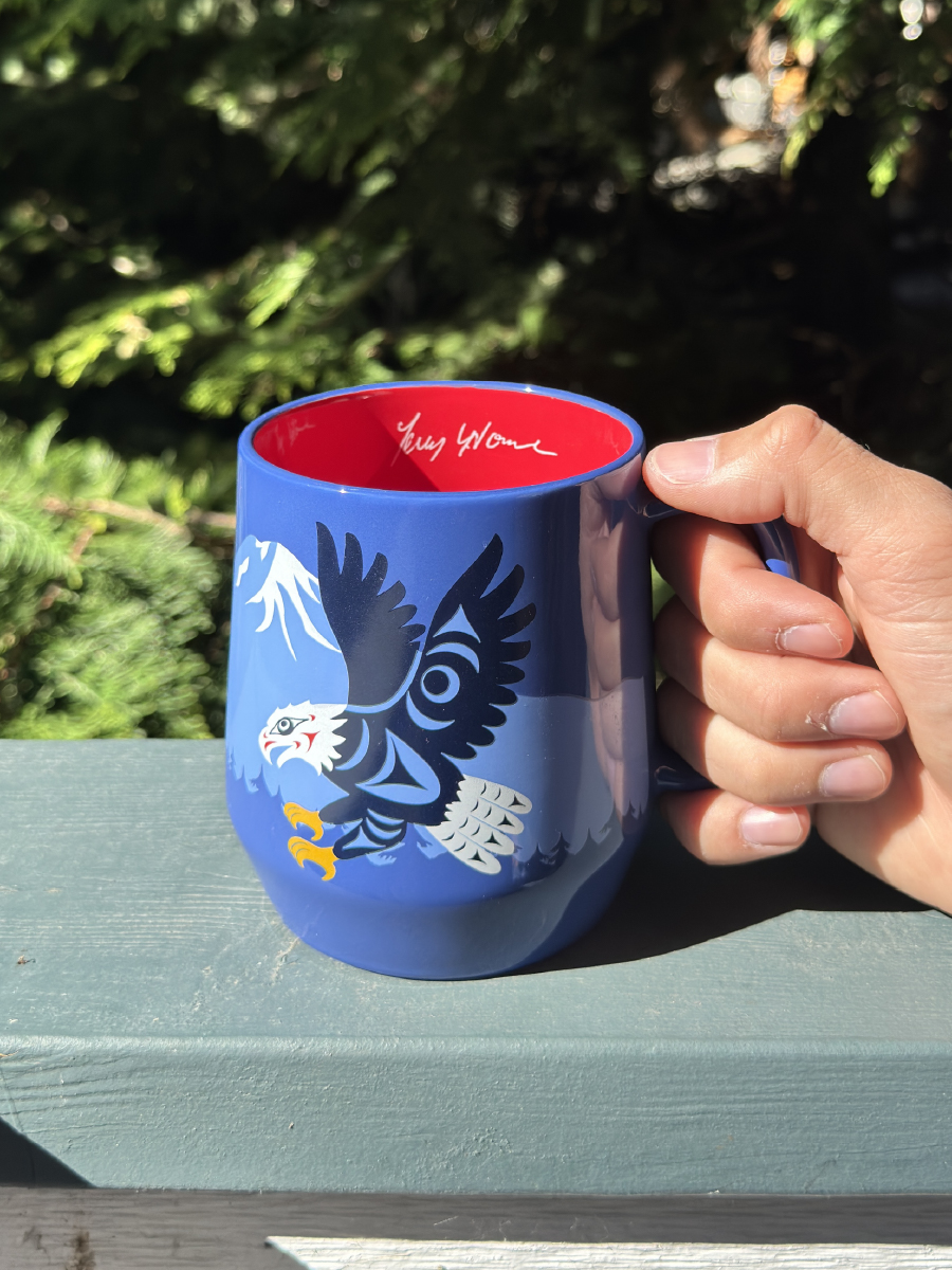 Sp'óq'es (Eagle) Big Ceramic Mug 20oz by Terry Horne, Coast Salish