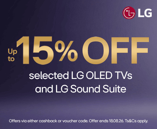 Up to 15% off selected LG OLED TVs and LG Sound Suite