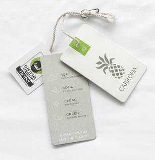 Fair trade tag on Bamboo Fit product