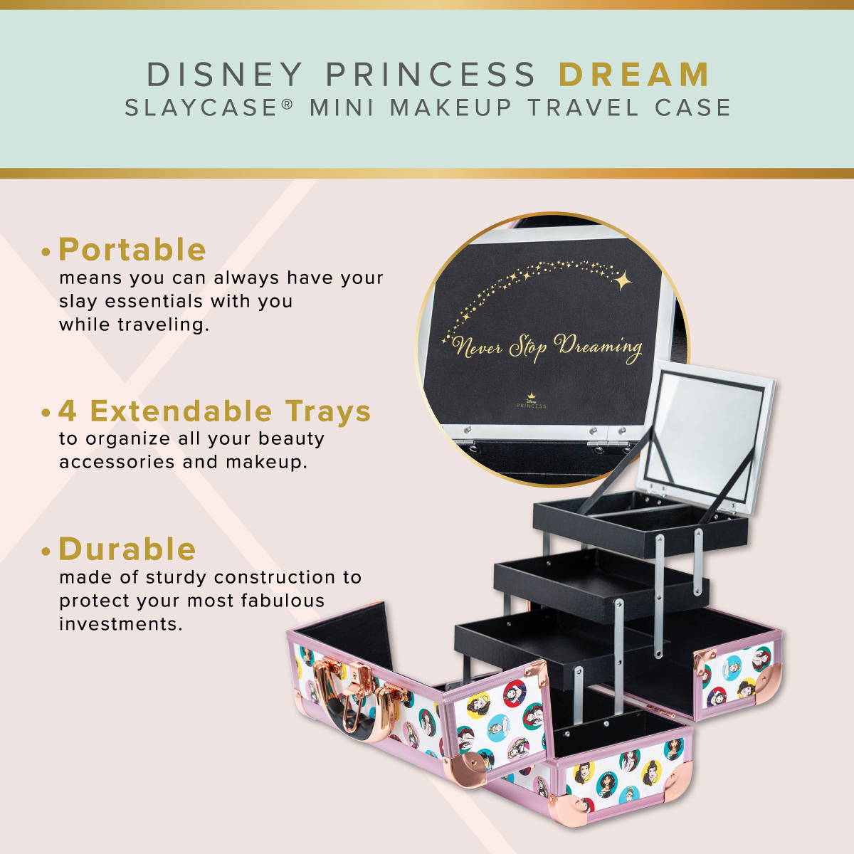 disney princess dream slaycase mini makeup travel case