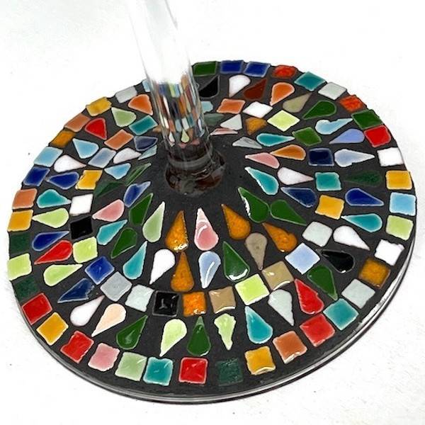 wine glass mosaic