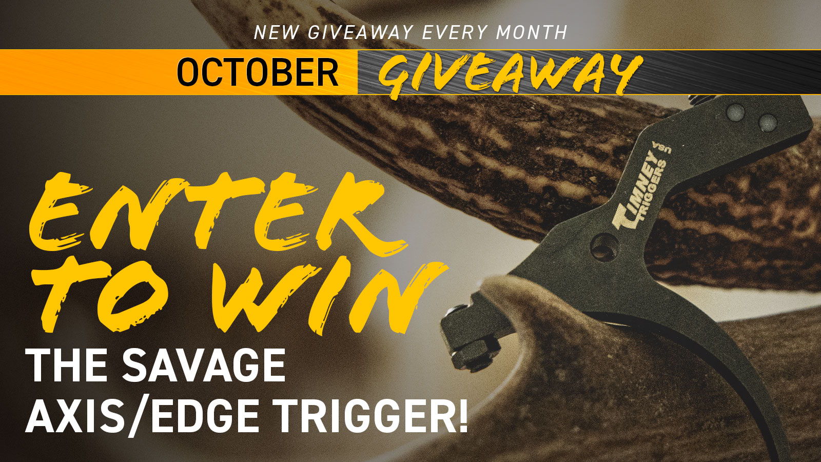 October giveaway for a Savage Axis/Edge trigger. Enter to win!