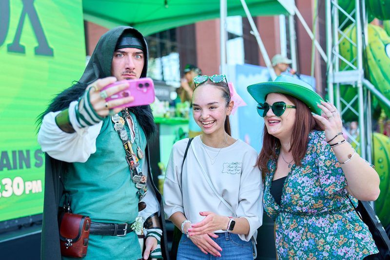 The Pickle Priest takes a selfie with fans at The Big Dill Philadelphia